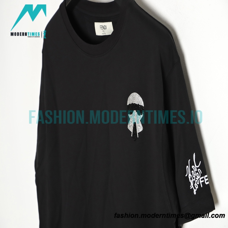 Fendi - Full Diamond Round Neck Short Sleeve
