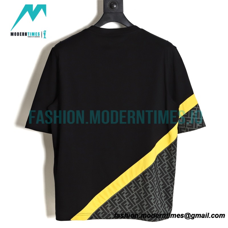 Fendi - 23SS Stitched Full Print Short-sleeved T-shirt