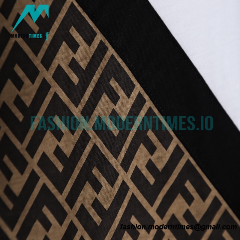 Fendi - 23SS Stitched Full Print Short-sleeved T-shirt