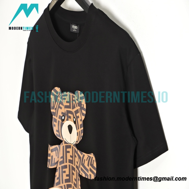 Fendi - 2022 Fw Cartoon Bear Double F Short Sleeve T-shirt