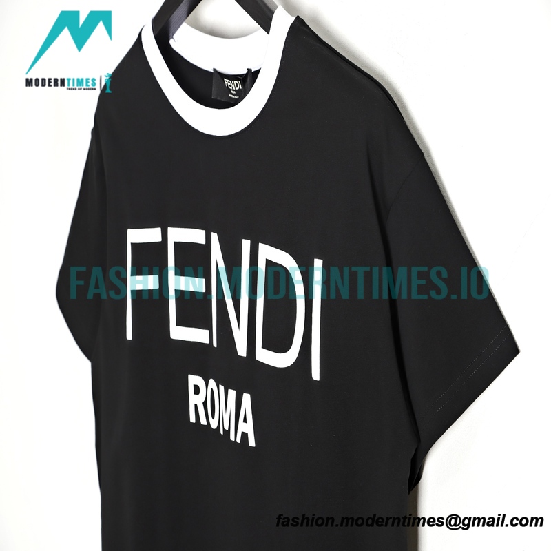 Fendi- 23ss Colour-matched Logo Foam-printed Short-sleeved T-shirt