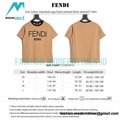 Fendi- 23ss Colour-matched Logo Foam-printed Short-sleeved T-shirt