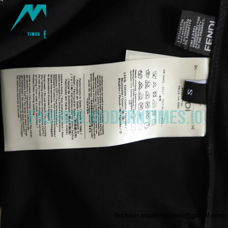 Fendi - 23SS Embroidered Letter Logo Short-sleeved T-shirt