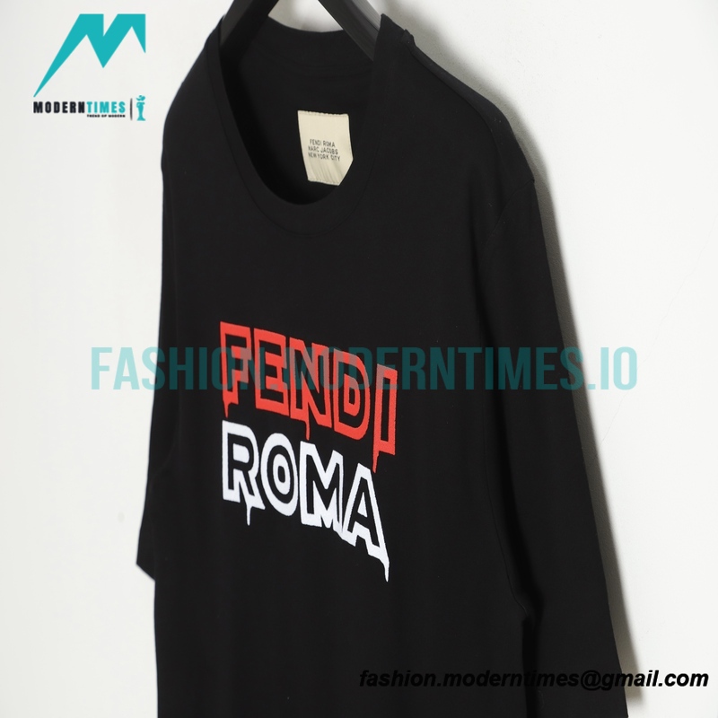 Fendi - 23SS Embroidered Letter Logo Short-sleeved T-shirt