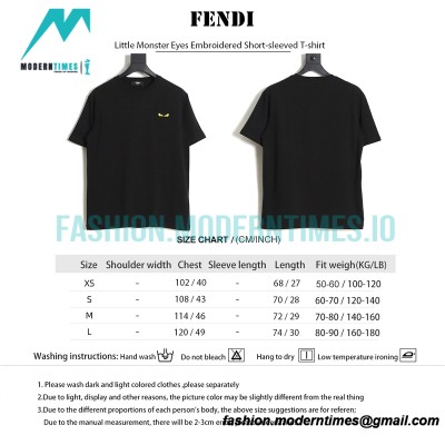 Fendi- Little Monster Eyes Embroidered Short-sleeved T-shirt