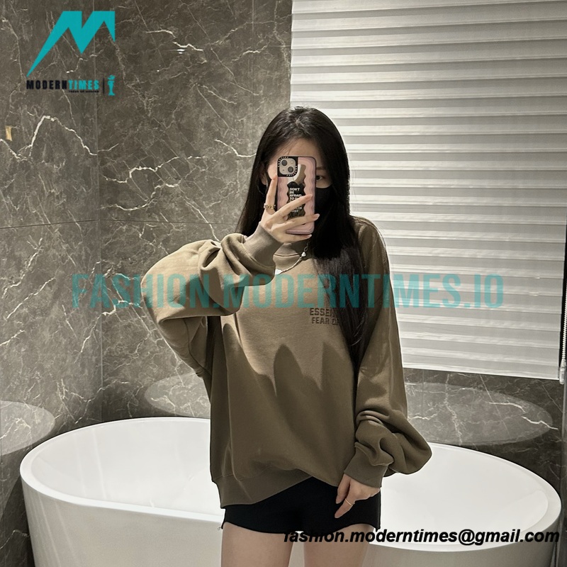 Fear of God - Flocked Small Label Round Neck Hoodie