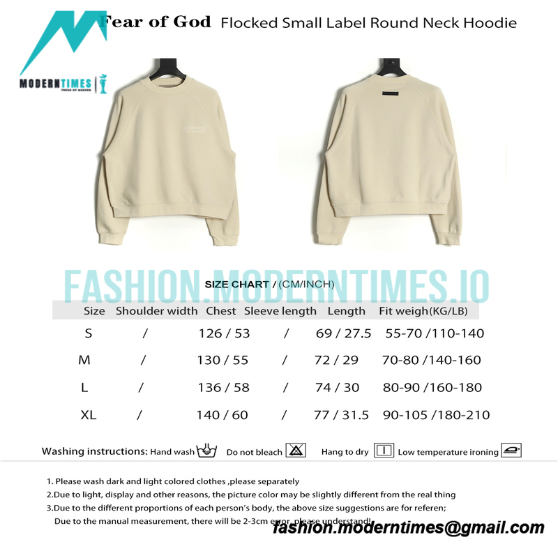 Fear of God - Flocked Small Label Round Neck Hoodie