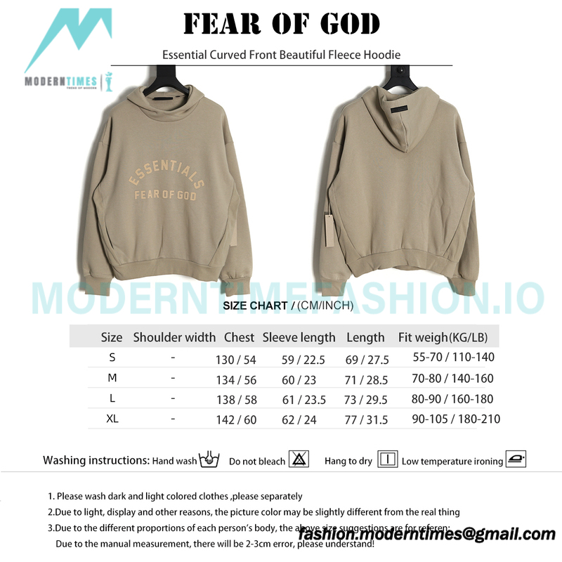 Fear of God - Essential Curved Front Beautiful Fleece Hoodie 