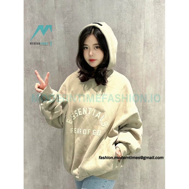 Fear of God - Essential Curved Front Beautiful Fleece Hoodie 