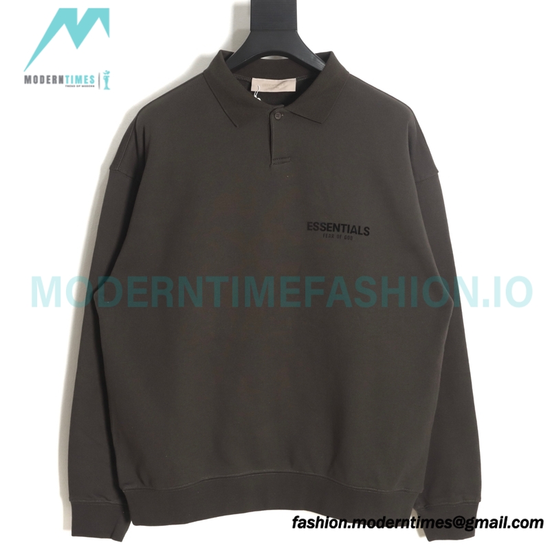 Fear Of God - Essential Double-row Flocked Polo Collar Hoodie