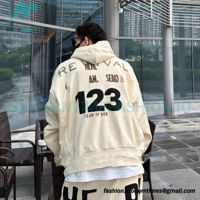 RRR123 x Fear OF God Co-branded Foam Letter Hoodie