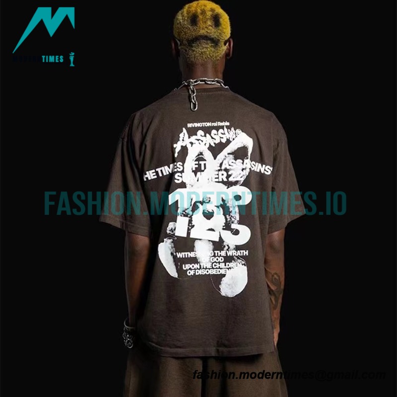 RRR123 - Fear Of God Short Sleeve T-shirt In Grey And Red Letter In Cement