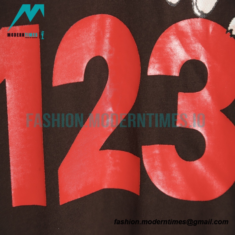 RRR123 - Fear Of God Short Sleeve T-shirt In Grey And Red Letter In Cement