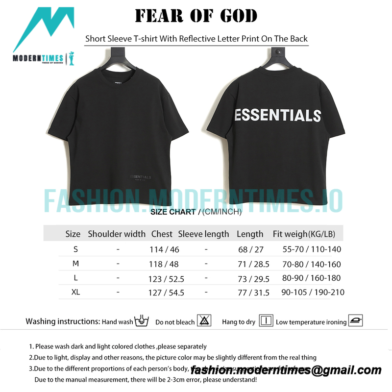 Fear Of God - Short Sleeve T-shirt With Reflective Letter Print On The Back