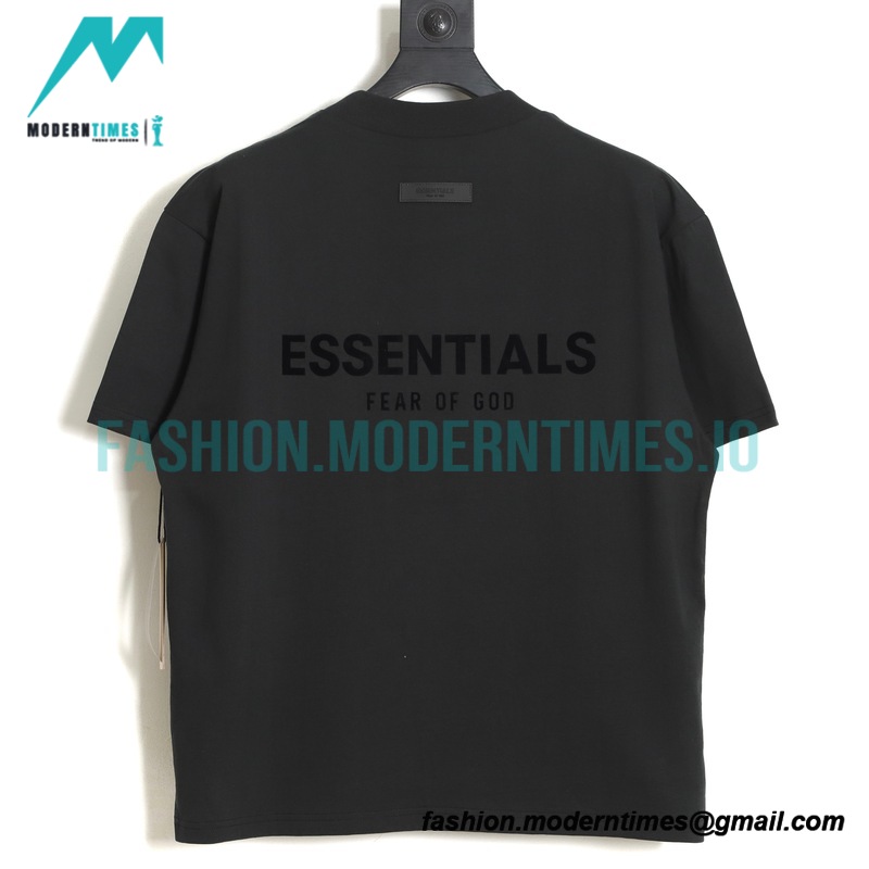 Fear Of God - Double-row Flocked Letter Short-sleeved T-shirt