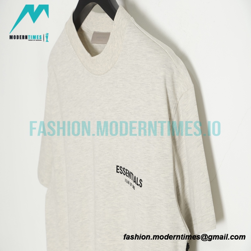 Fear Of God - Double-row Flocked Letter Short-sleeved T-shirt