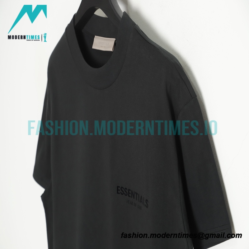 Fear Of God - Double-row Flocked Letter Short-sleeved T-shirt