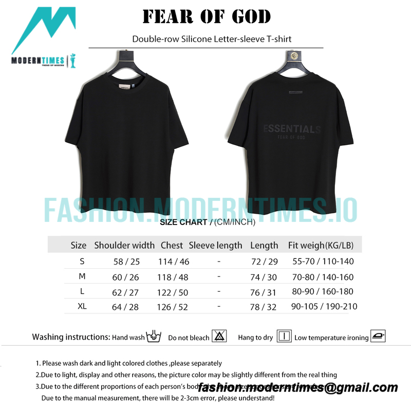 Fear Of God - Double-row Silicone Letter-sleeve T-shirt