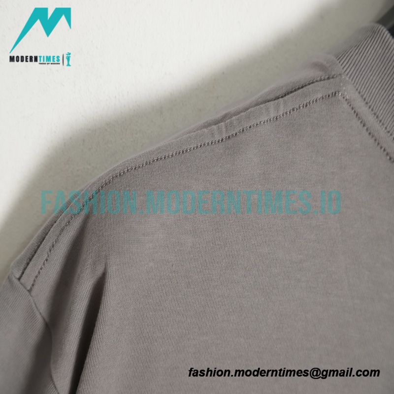 RRR123 - Fear Of God Short Sleeve T-shirt In Grey And Red Letter In Cement