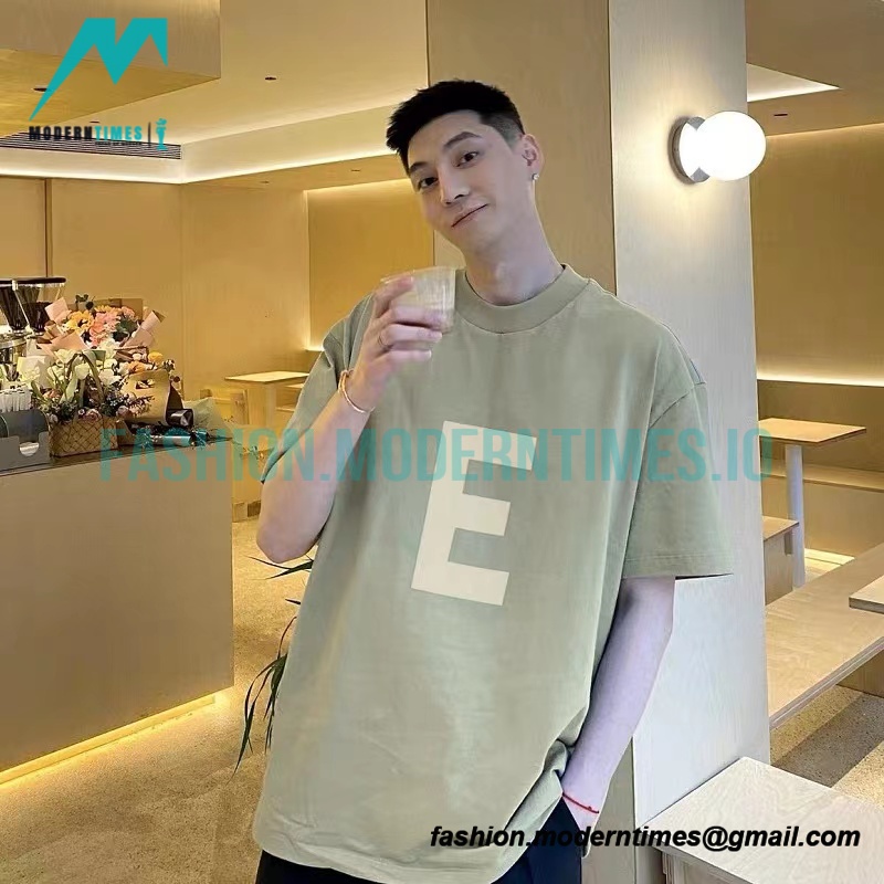 Fear Of God - Flocked Large E Letter Short Sleeve T-shirt