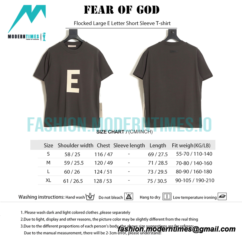 Fear Of God - Flocked Large E Letter Short Sleeve T-shirt