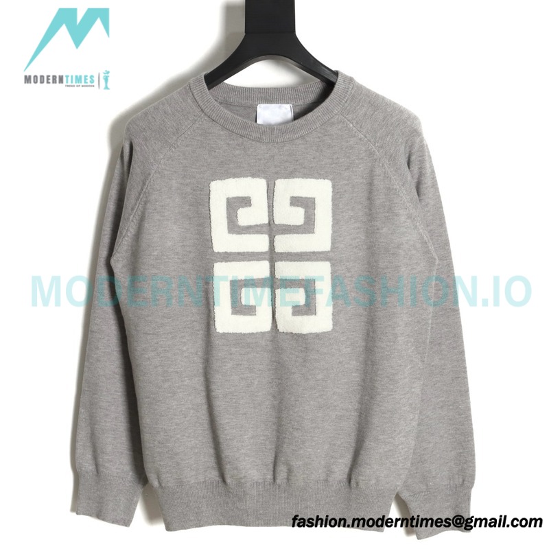 Givenchy - 23ss Latest Sweater Collection Flocked Logo crewneck sweater