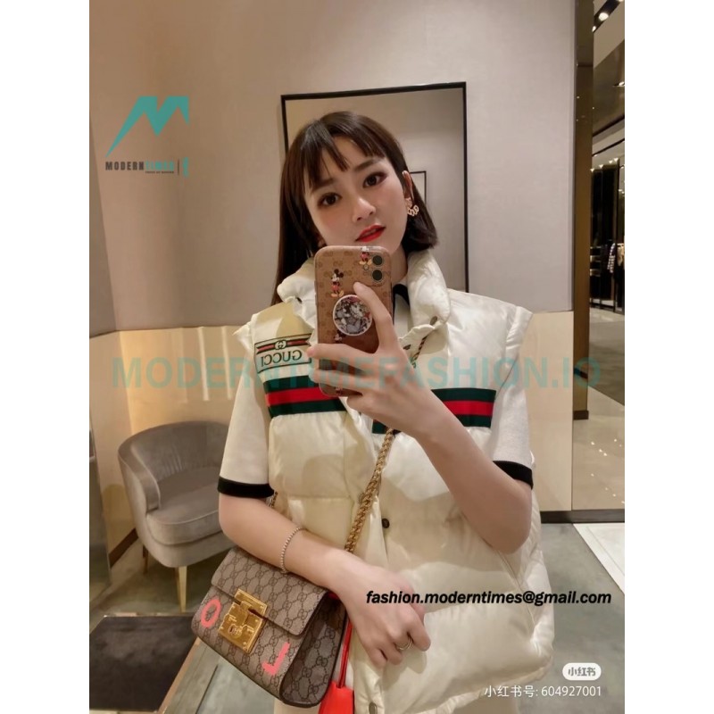 Gucci - 22ss Red And Green Ribbon Down Jacket
