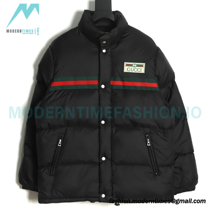 Gucci - 22ss Red And Green Ribbon Down Jacket