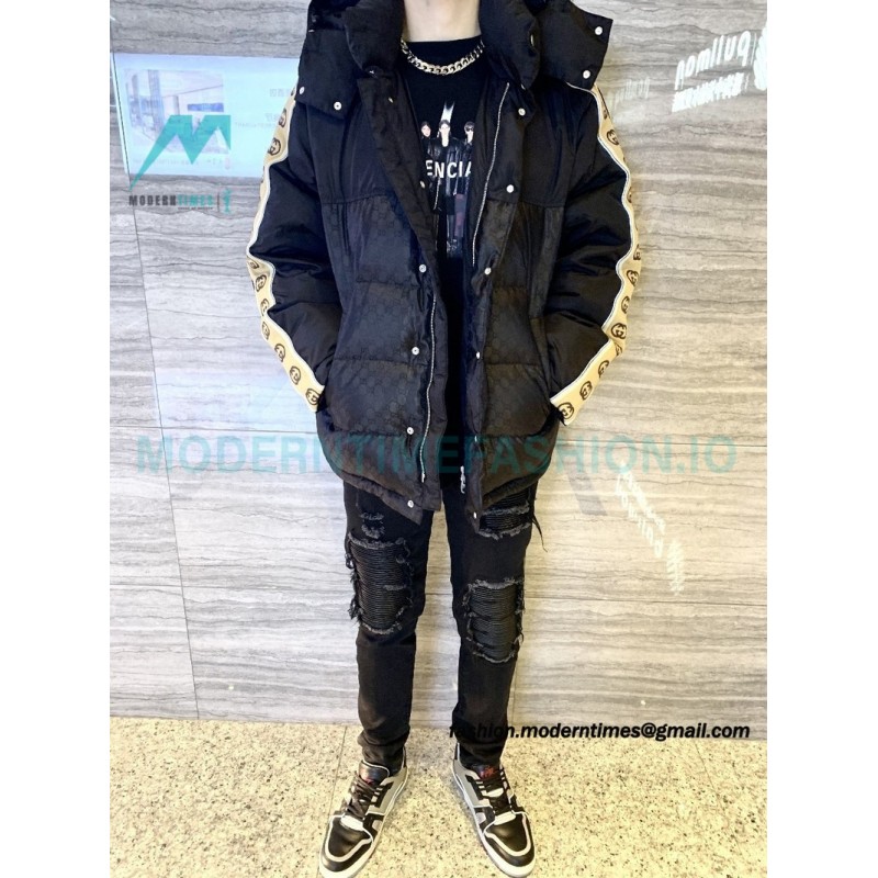 Gucci - 20FW Reflective G Jacquard Stripe Down Jacket