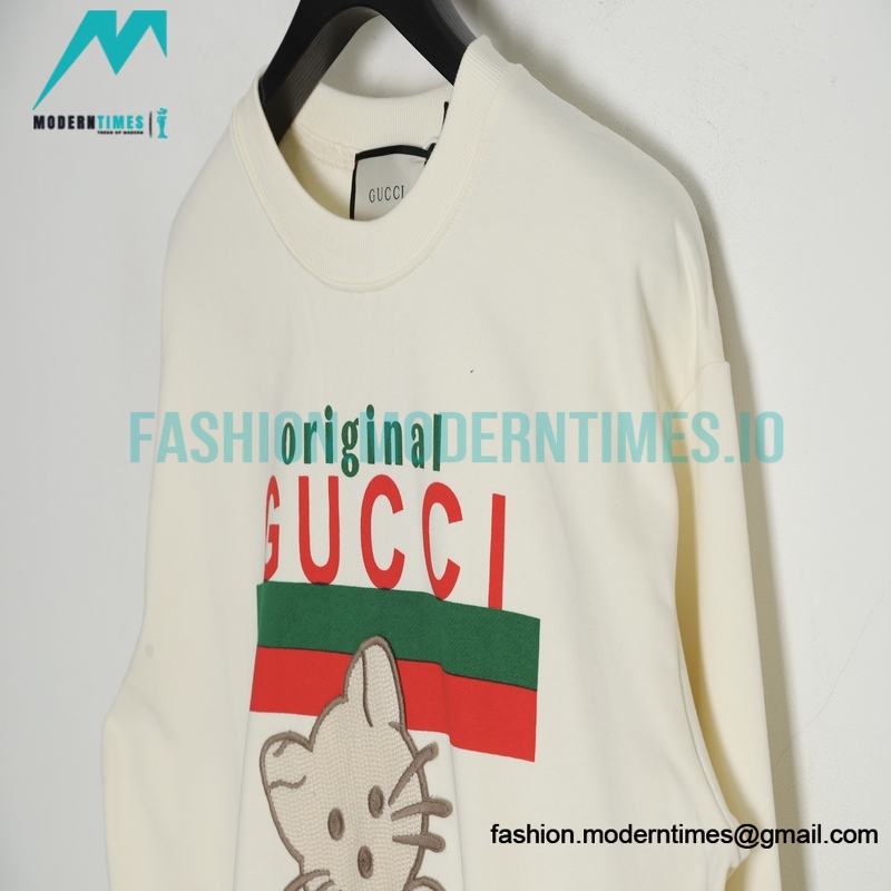 Gucci - Cat With Logo Printed Pullover Hoodie