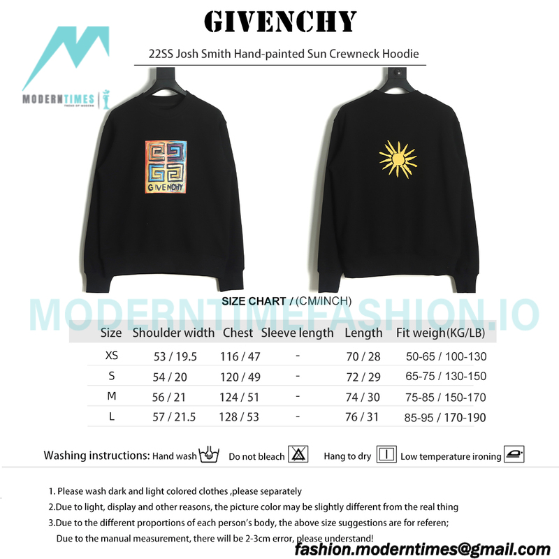 Givenchy - 22SS Josh Smith Hand-painted Sun Crewneck Hoodie