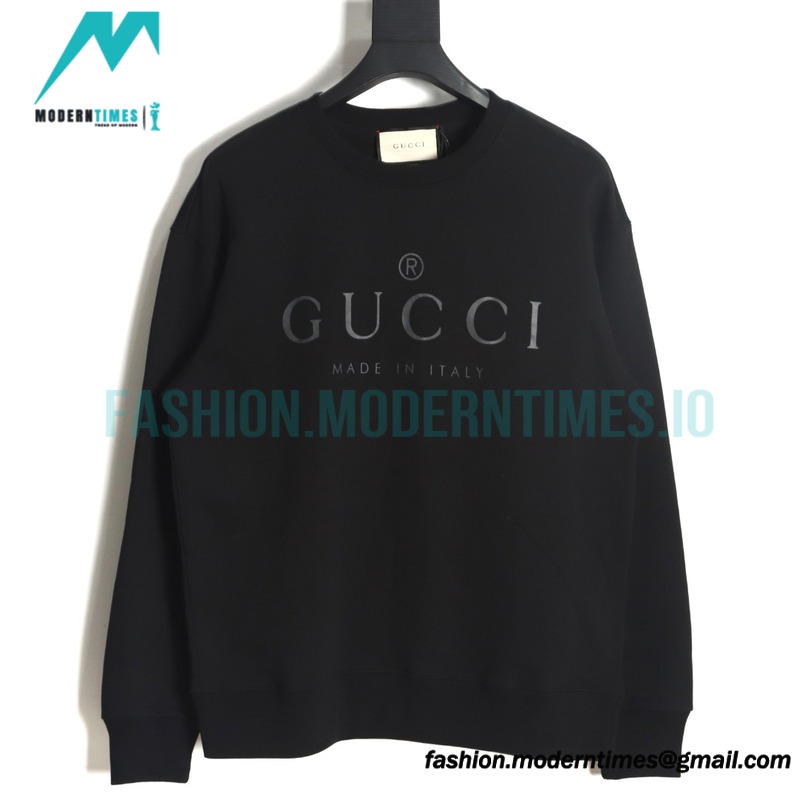 Gucci - 23FW Simple Logo Letter Printed Round Neck Hoodie