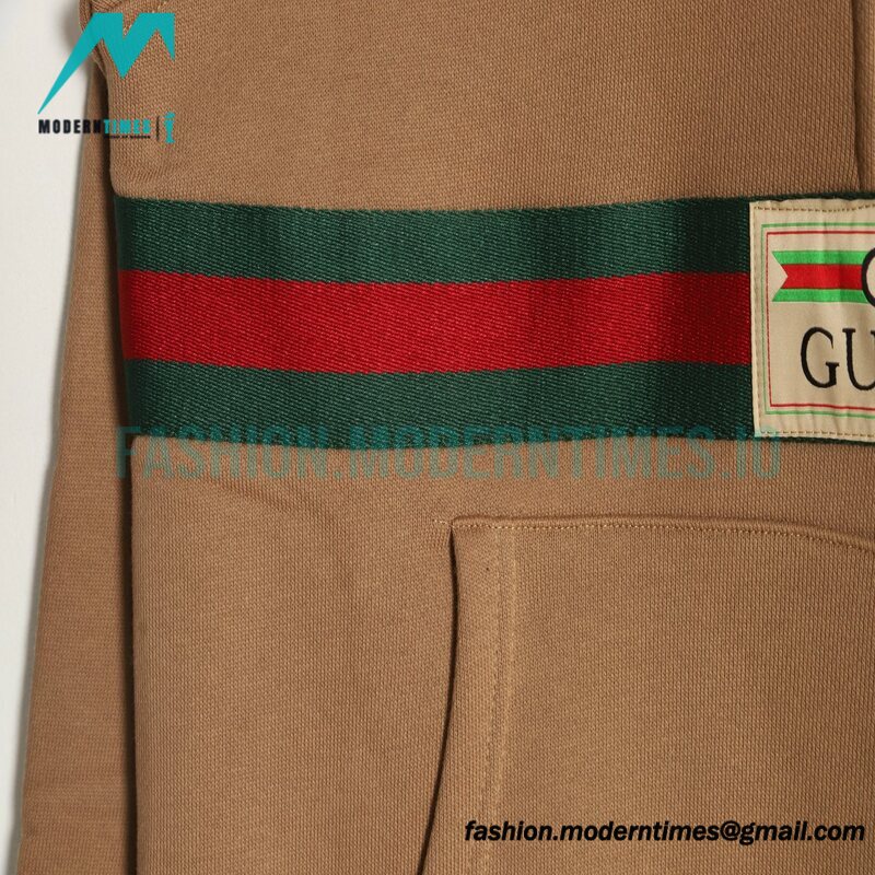 Gucci - Red Green Webbing Half-zip Long-sleeved Hoodie