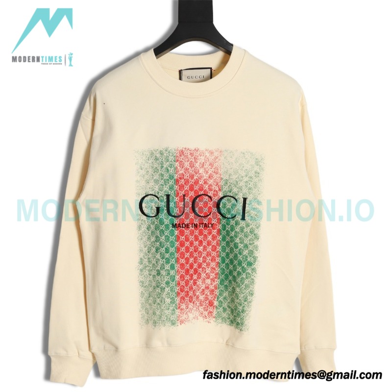 Gucci - Embroidered Logo Crew Neck Hoodie