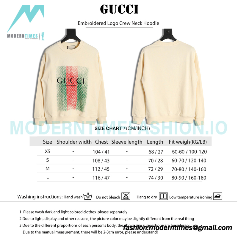 Gucci - Embroidered Logo Crew Neck Hoodie