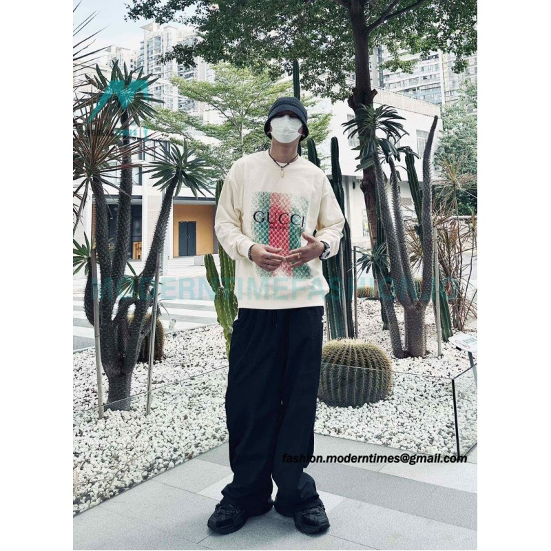 Gucci - Embroidered Logo Crew Neck Hoodie
