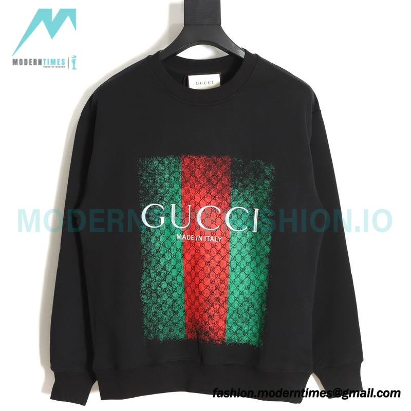 Gucci - Embroidered Logo Crew Neck Hoodie