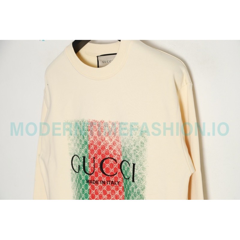 Gucci - Embroidered Logo Crew Neck Hoodie
