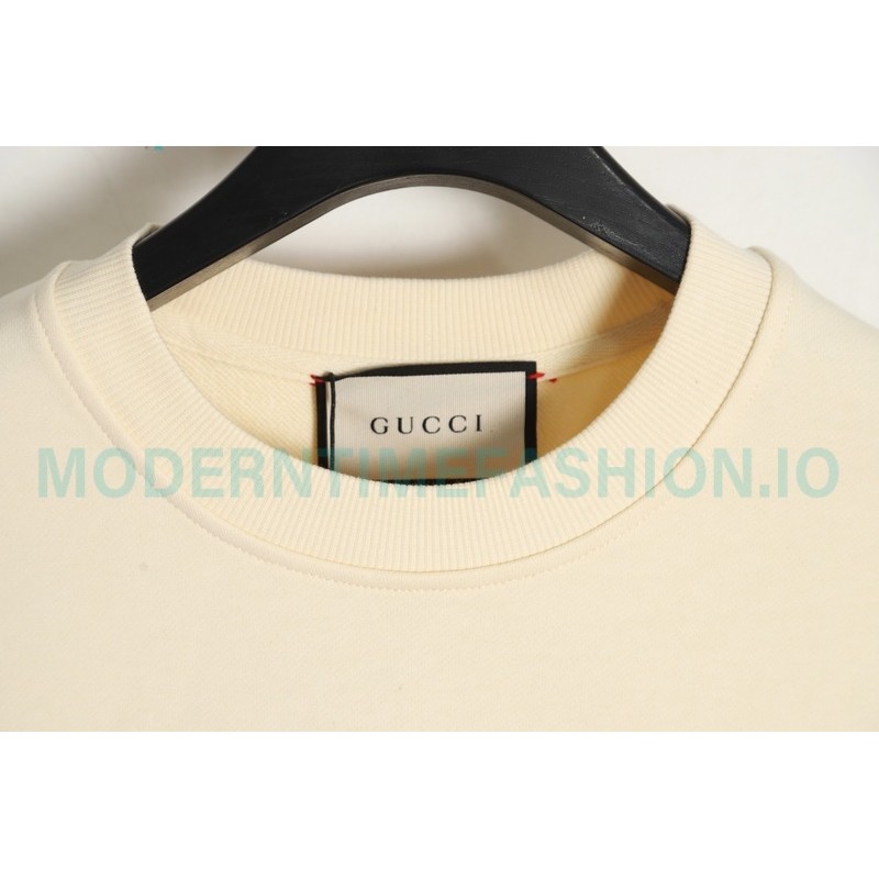 Gucci - Embroidered Logo Crew Neck Hoodie