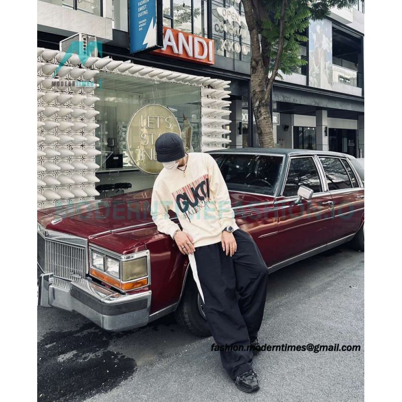 Balenciaga - Gucci Co-brand Logo Foam Printed Round Neck Hoodie