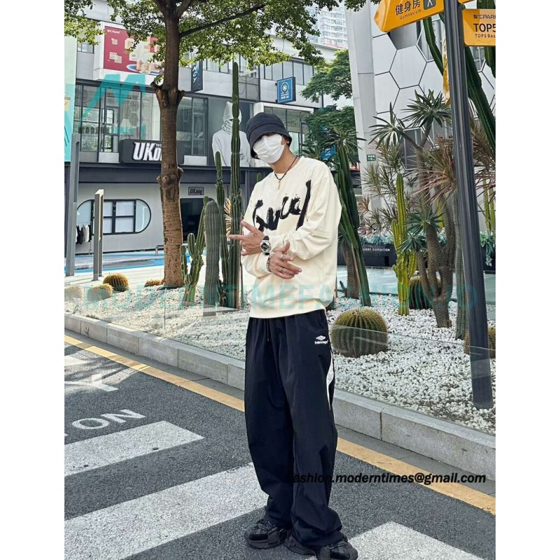 Balenciaga - Gucci Co-brand Graffiti Printed Round Neck Hoodie