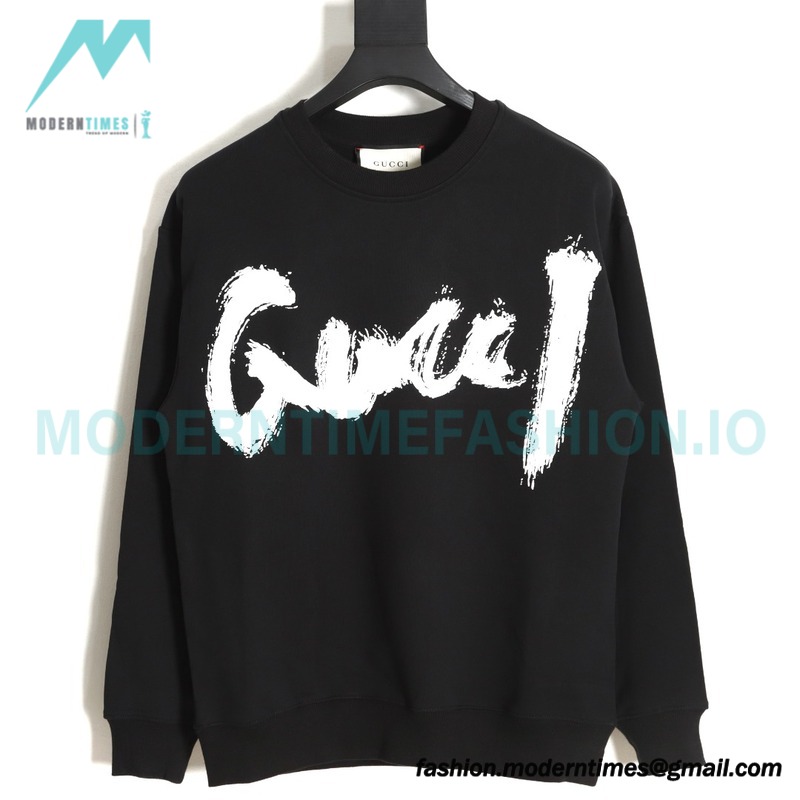 Balenciaga - Gucci Co-brand Graffiti Printed Round Neck Hoodie