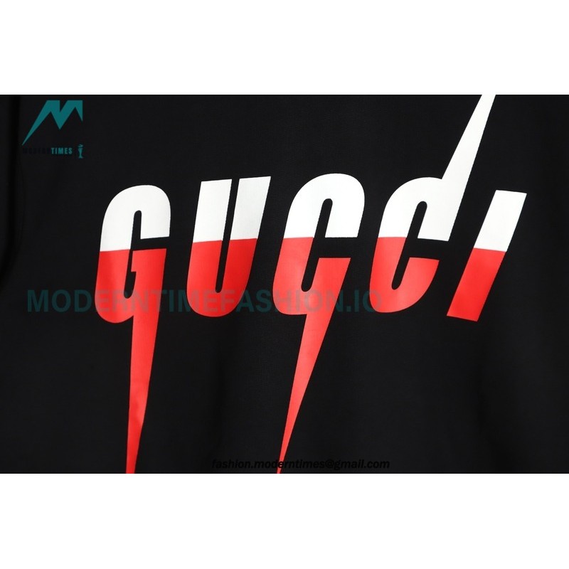 Gucci - 19FW Lightning Logo Printed Crew Neck Hoodie