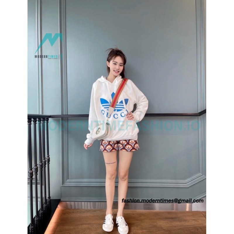 Gucci - Adidas 22FW Clover Co-brand Embroidered Hoodie