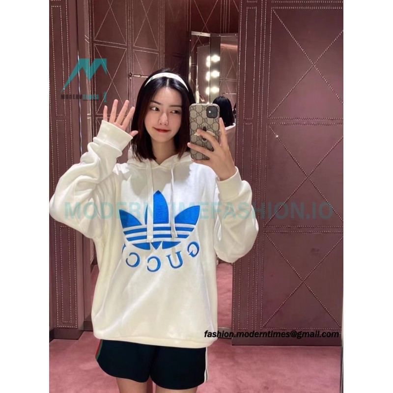 Gucci - Adidas 22FW Clover Co-brand Embroidered Hoodie