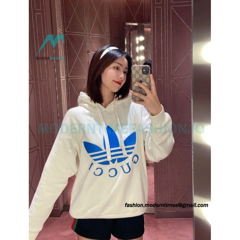 Gucci - Adidas 22FW Clover Co-brand Embroidered Hoodie