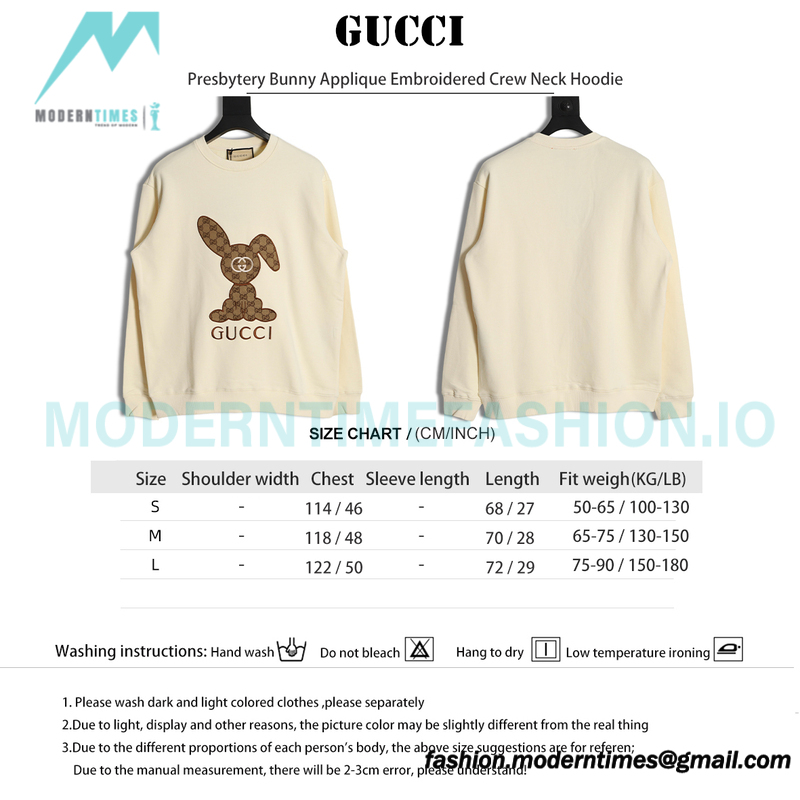 Gucci - Presbytery Bunny Applique Embroidered Crew Neck Hoodie