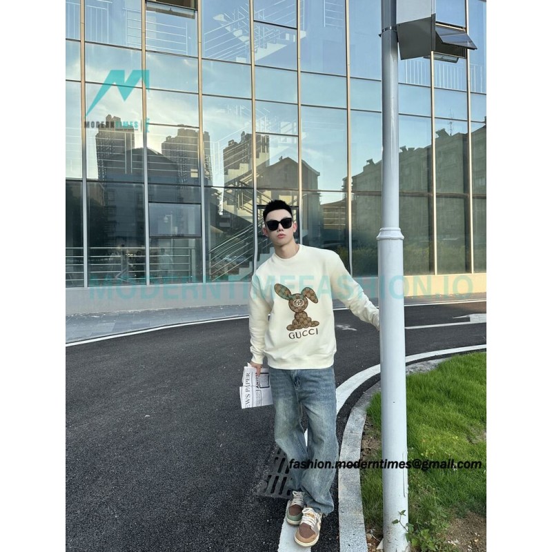 Gucci - Presbytery Bunny Applique Embroidered Crew Neck Hoodie