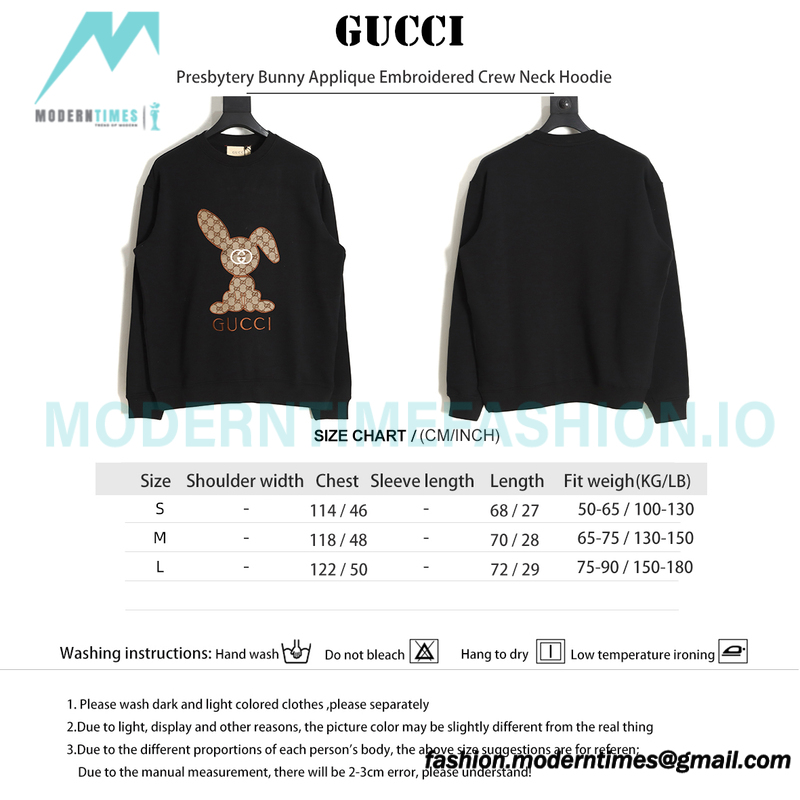 Gucci - Presbytery Bunny Applique Embroidered Crew Neck Hoodie