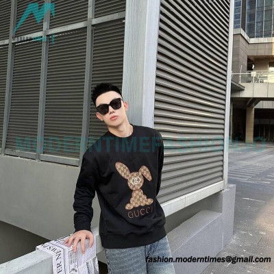 Gucci - Presbytery Bunny Applique Embroidered Crew Neck Hoodie